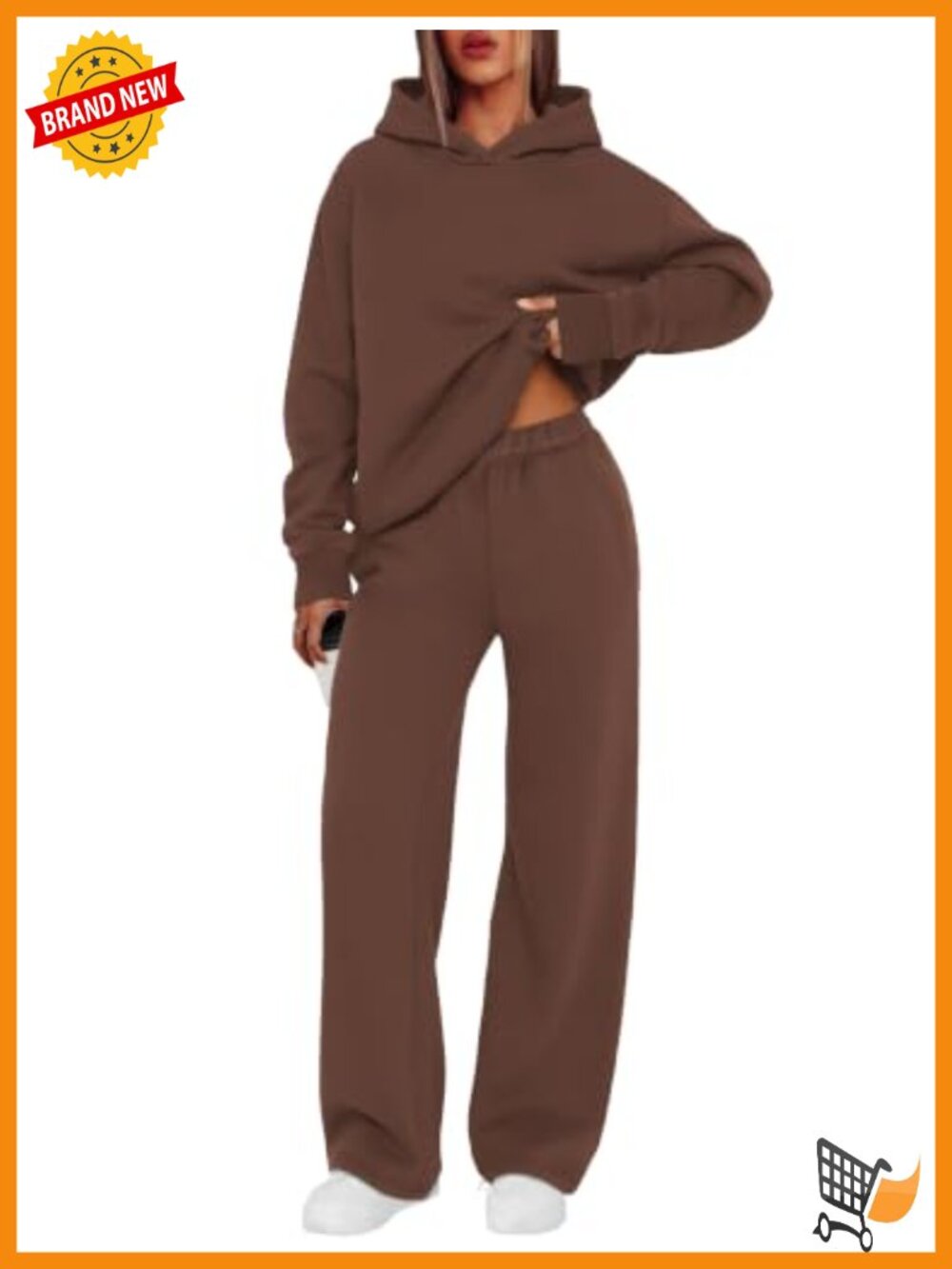Womens 2 Piece Sweatsuit Hoodie Wide Leg Sweatpants Lounge Set